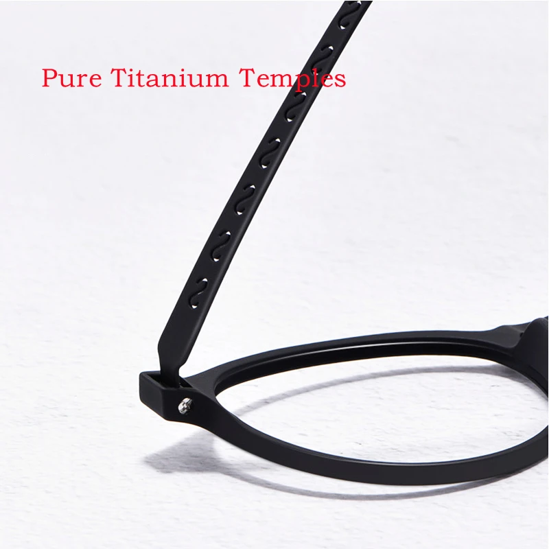 KUXA Licht Comfortabele TR90 Ronde Retro Brilmontuur Mannen Puur Titanium Optische Recept Brillen Frame Vrouwen 8868T
