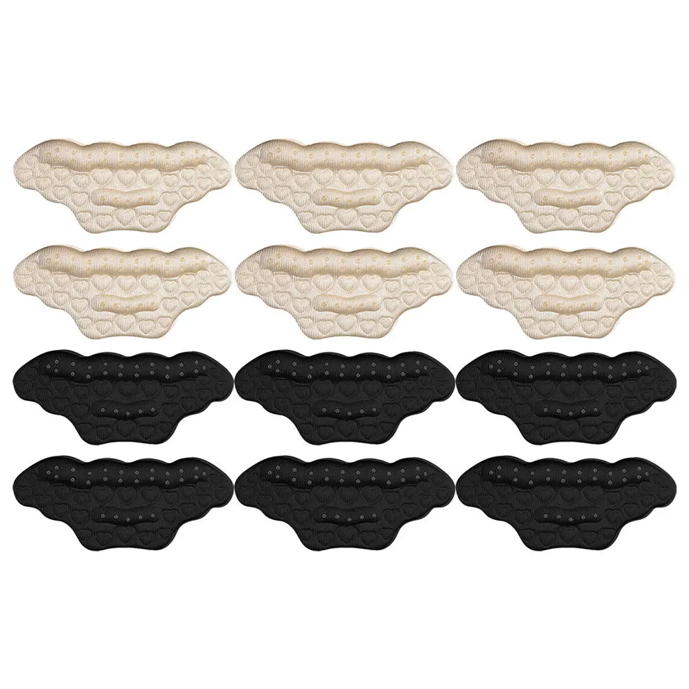 

6Pairs Comfortable Heel Pads Adhesive Non-Slip Inserts for Loose Shoes Breathable Protective Heel Liners for Women