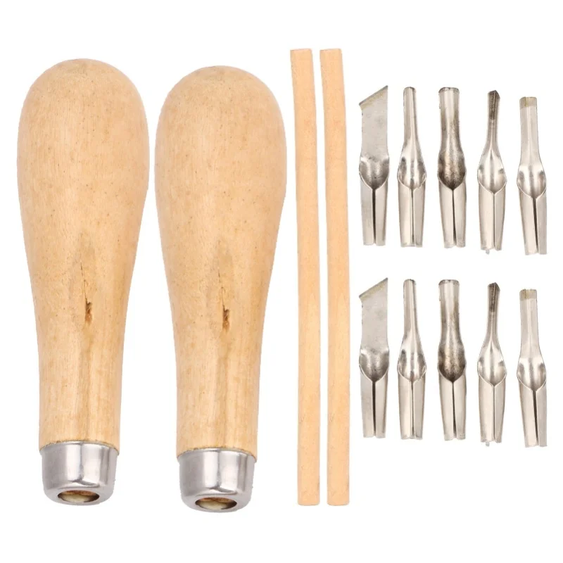 2 Set Linoleum Cutter Carving Engraving Knife Woodworking Sculpting Tool For Rubber Stamp