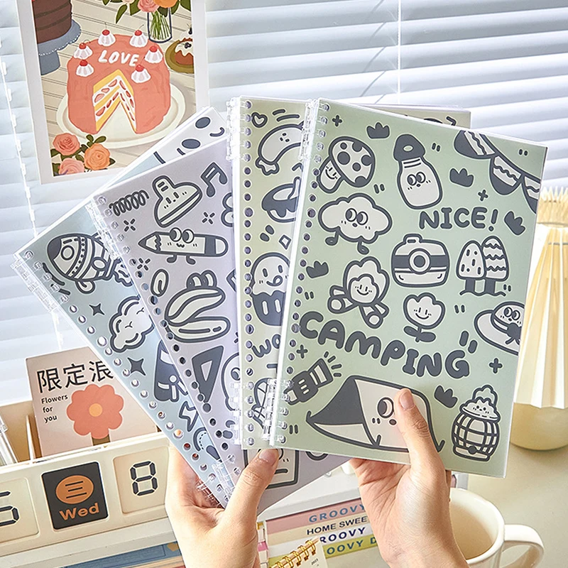 Cartoon Graffiti B5 libro a fogli mobili Ins Style Notebook Cute A5 Hand Ledger core taccuino riutilizzabile linea orizzontale Notebook