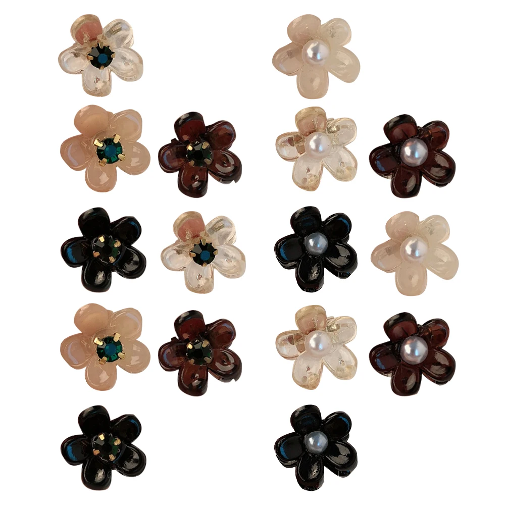 

16pcs Flower Hair Hair Claw Clips Clips Colorful Kids Girls Claw Small Summer Wedding Braids Thin Jaw