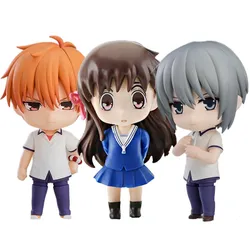 3Pcs Fruits Basket Anime Figure Souma Kyo Honda Tohru Souma Yuki 10Cm Q Version PVC Action Figure Collection Model Toys Gifts