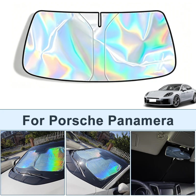 

Foldable Front Windshield Sun Shade For Porsche Panamera UV Reflective Sun Protection Cover Car Interior Accessories