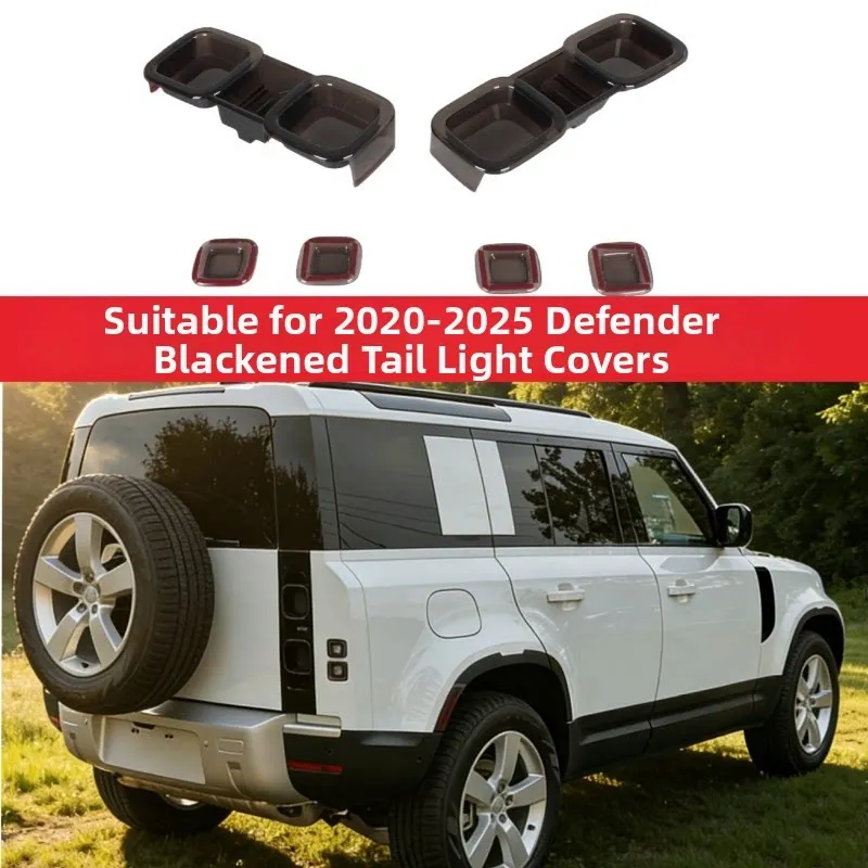 2PCS For Land Rover Defender 2020-2025 blackened tail light covers tail lampshade Rear Lights Shell Car Accessories
