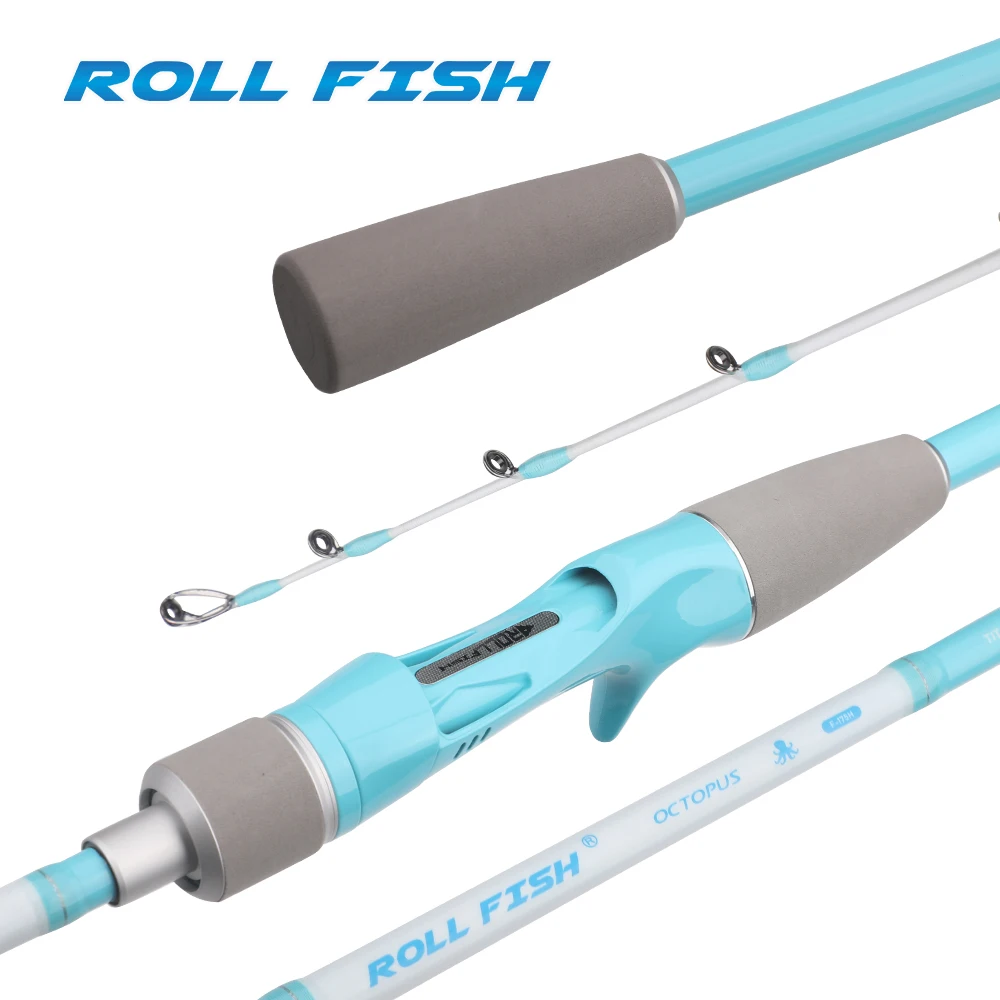 ROLLFISH 1,75m Titan-Spitze Oktopus-Tintenfisch-Casting- und Slow-Jigging-Angelrute aus Kohlefaser für leichtes Salzwasser-Bootsangeln – Detail 1