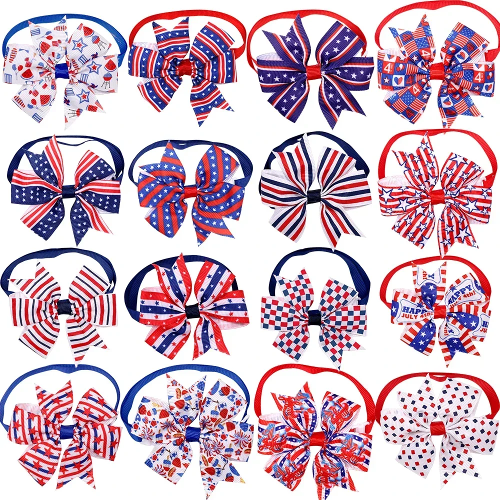 100pcs Pet Cat Dog Bow Ties Fashion Popular Pet Supplies Flower Pet Bowties Collar Pet Puppy Small Dog Grooming Accessories