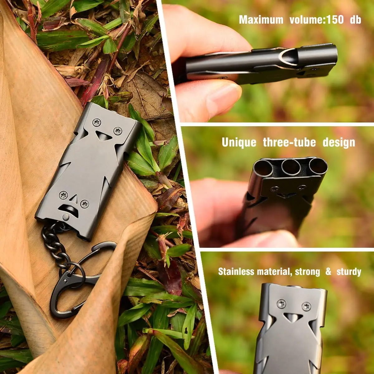 New Double Pipe Whistle Pendant Keychain High Decibel Portable Outdoor Survival Emergency Camping Tool Multifunction Whistles