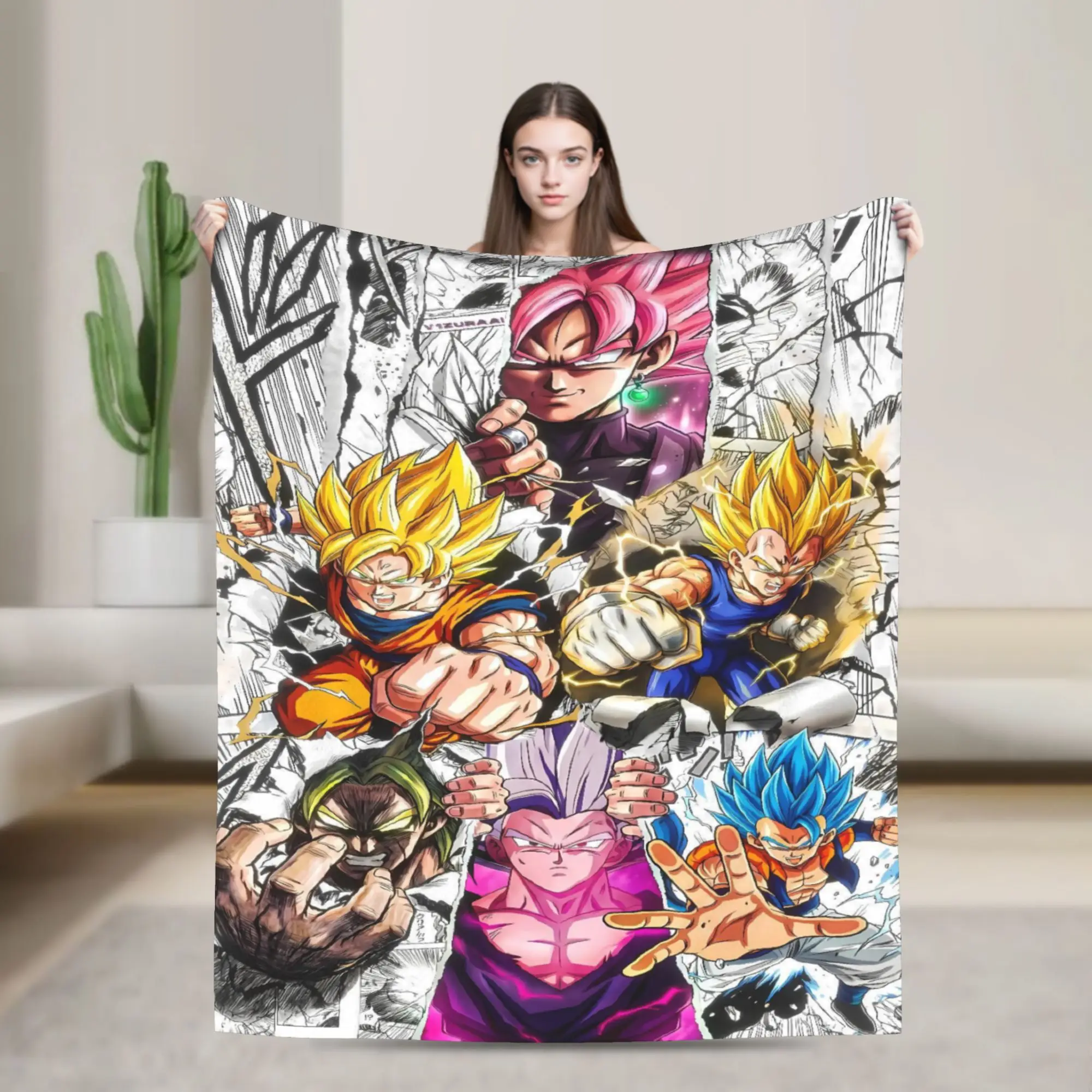 D-Dragon B-Ball 3D Japanese Anime Soft Blanket  Students Plush Throw Blanket Novelty Outdoor Flannel Bedspread Sofa Bed Cover