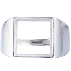 Ring Blank (7x9mm/8x10mm/9x11mm/10x14mmm/12x16mm/13x18mm/15x20mm Rectangle Blank) Adjustable 925 Silver Ring Base