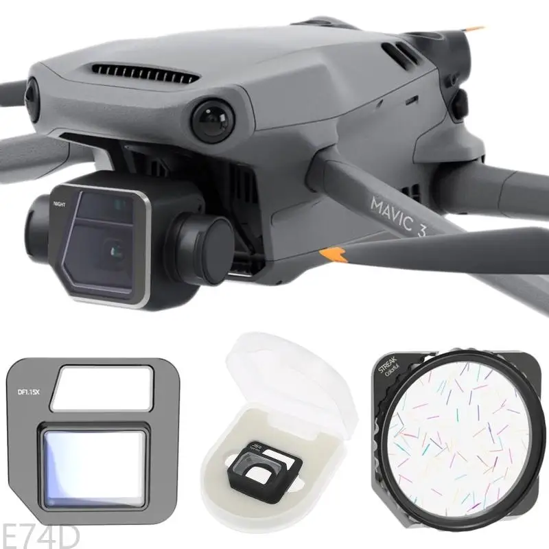 

E74D For Mavic 3 Lens Filter Wide-angle Lens Brushed Blue Gold Rainbow Deformable Mirror Filters for Mavic 3 Accessories