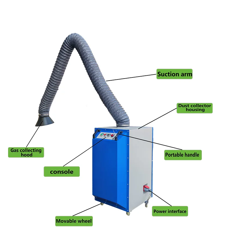 

Mobile Laser Machine Metal Welding Engraving Both Arms Smoke Purifier Industrial Welding Fume Extractor for Dust Air Cleaning