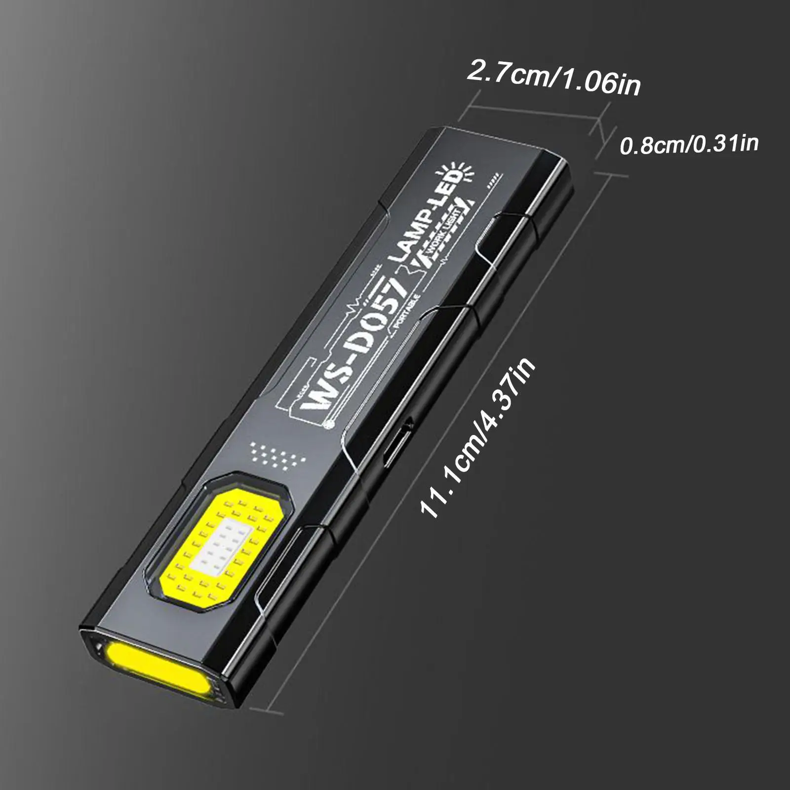 المغناطيس مصباح يدوي 5-وضع USB جيب الشعلة الكهربائية 800mAh LED العمل مصباح يدوي مع كليب لإصلاح السيارات متجر السيارات بالتفصيل