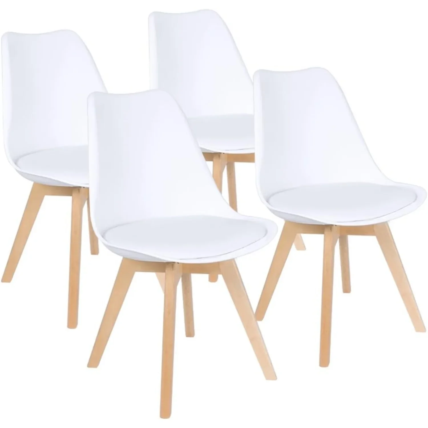 Century Modern DSW Upholstered Side Beech Wood Legs and Soft Padded Shell Tulip Chair for Dining Living Room Bedroom