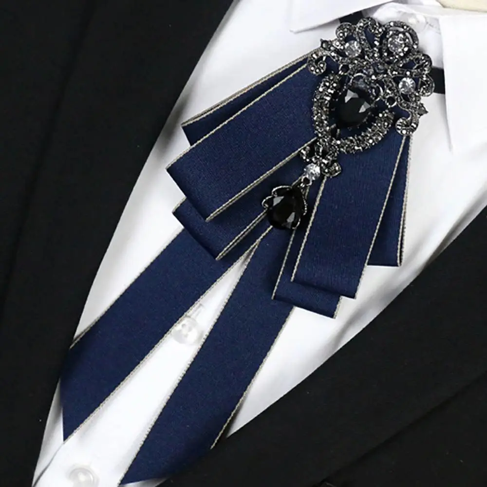Лента, черная лента со стразами, галстук-бабочка, стразы, кристалл, галстук-бабочка, ткань, художественная лента ручной работы, брошь с бантом