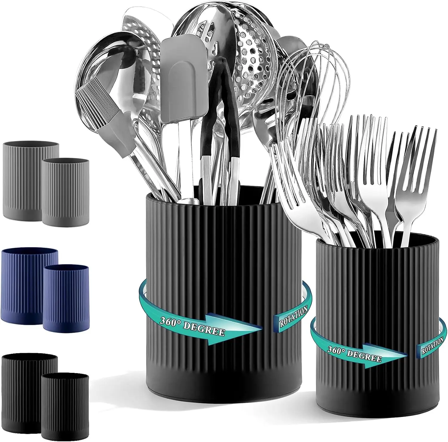 Kyraton 360 Degree Rotating Kitchen Utensil Holder Set
