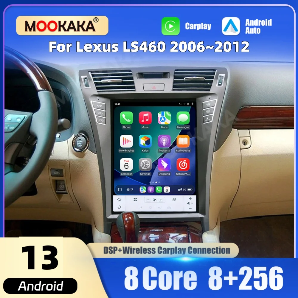 

12,1-дюймовый автомобильный мультимедийный плеер с Android-экраном для Lexus LS460 2006~2012, автомобильная магнитола, GPS-навигация, CarPlay, головное устройство