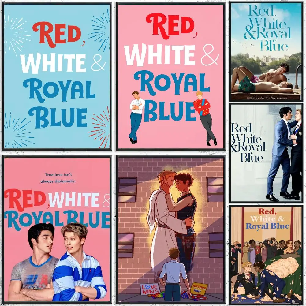 Red, White & Royal Blue Romance Movie Poster HD Waterproof Wall Decal for Study, Living Room & Garage, DIY Great Gift for Fans