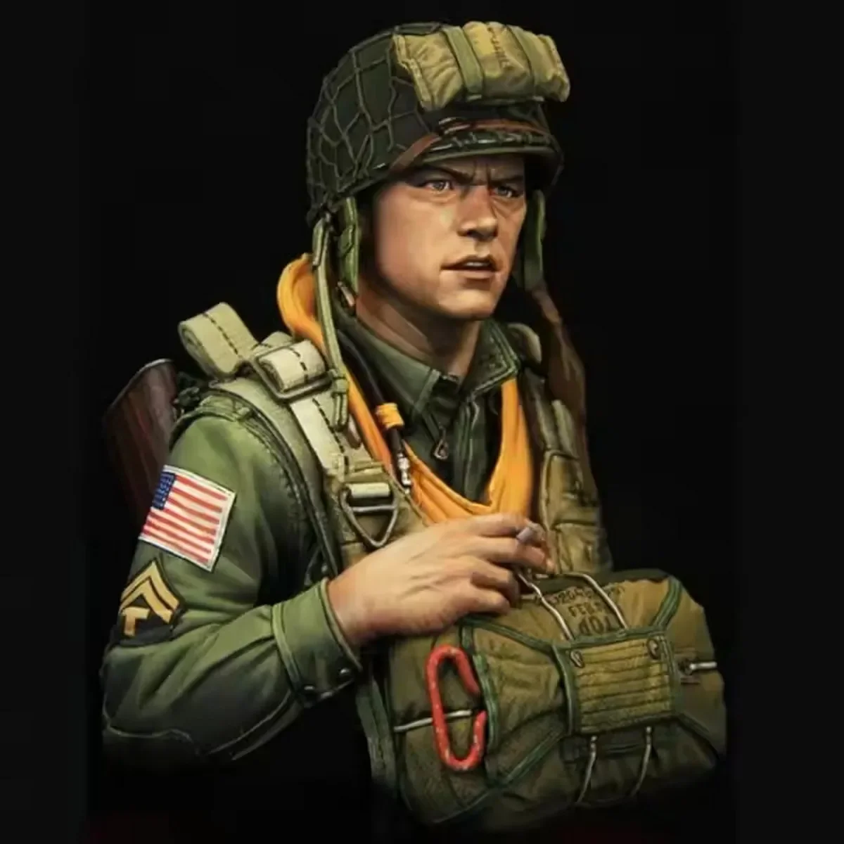 

GK1/10 resin Half-length portrait figure model kit, World War II US 101st Airborne Paratrooper, unassembled and unpainted GK