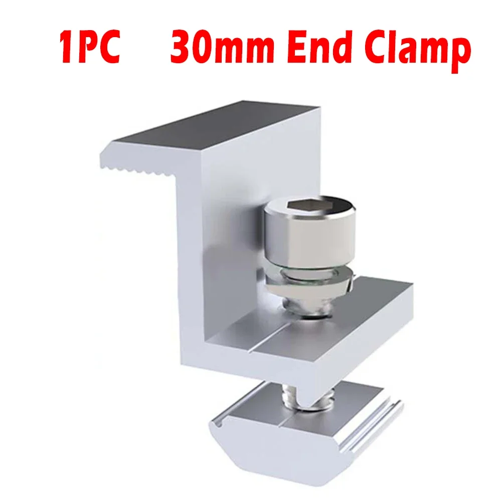 1pc 35-55mm End Clamp Adjustable Solar Panel Mounting Bracket Clamp Wide Photovoltaic Support Solar Framed Panel Accessories