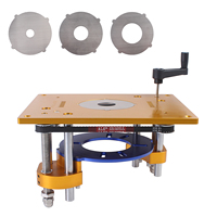 Woodworking Electric Wood Router Lift System with Router Insert Plate for Carving and Trimming Adjustable DIY Workbench