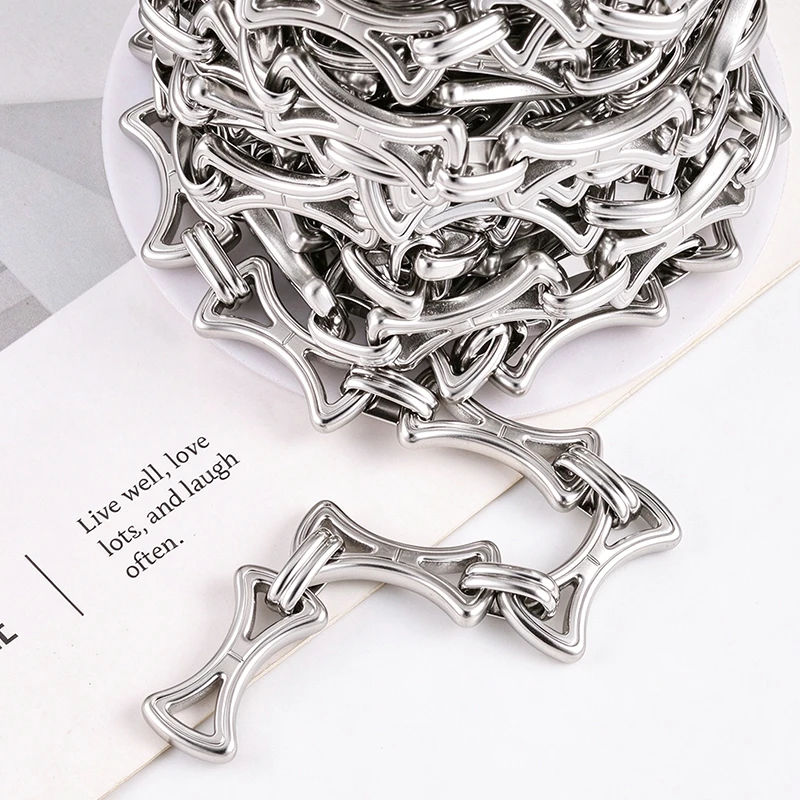 Stainless Steel Bow Shape Link Chain Hollow Bowknot Interlocking Chain DIY Bracelet Necklace Jewelry Making Accessories
