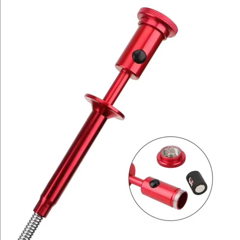 

ABBP-Flexible Pick Up Tool Magnetic Long Spring Grip Magnet + 4 Claw + LED Light Home Toilet Gadget Sewer Pickup Tools