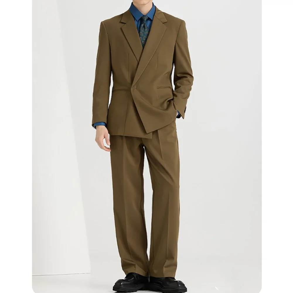 

Elegant Men's Suits Peak Lapel Slim Fit Fashion High Quality Male Clothing Casual Business Occasion Suit Set