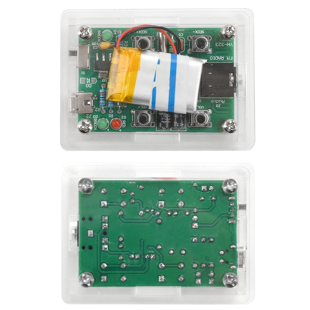 FM Radio DIY Kit 87-108MHZ Adjustable Frequency Dual Channel Stereo Digital Radio Soldering Practice Kit
