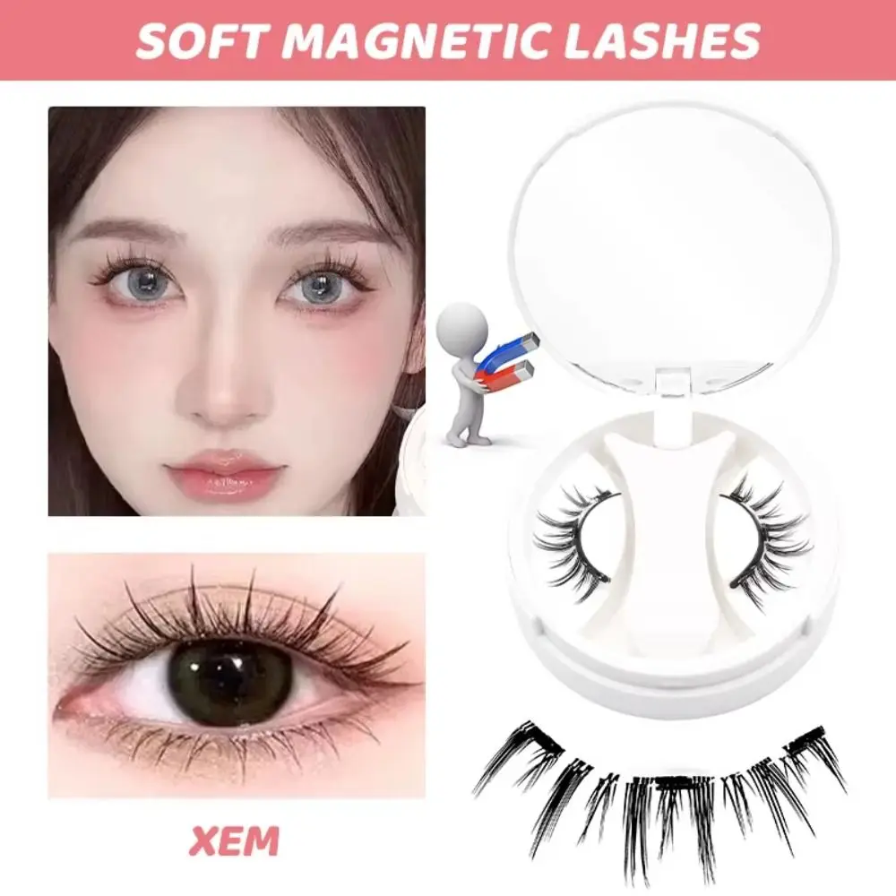 Cils magnétiques à plusieurs reprises avec applicateur naturel aucune colle requise faux cils magnétiques cils Manga faciles à utiliser