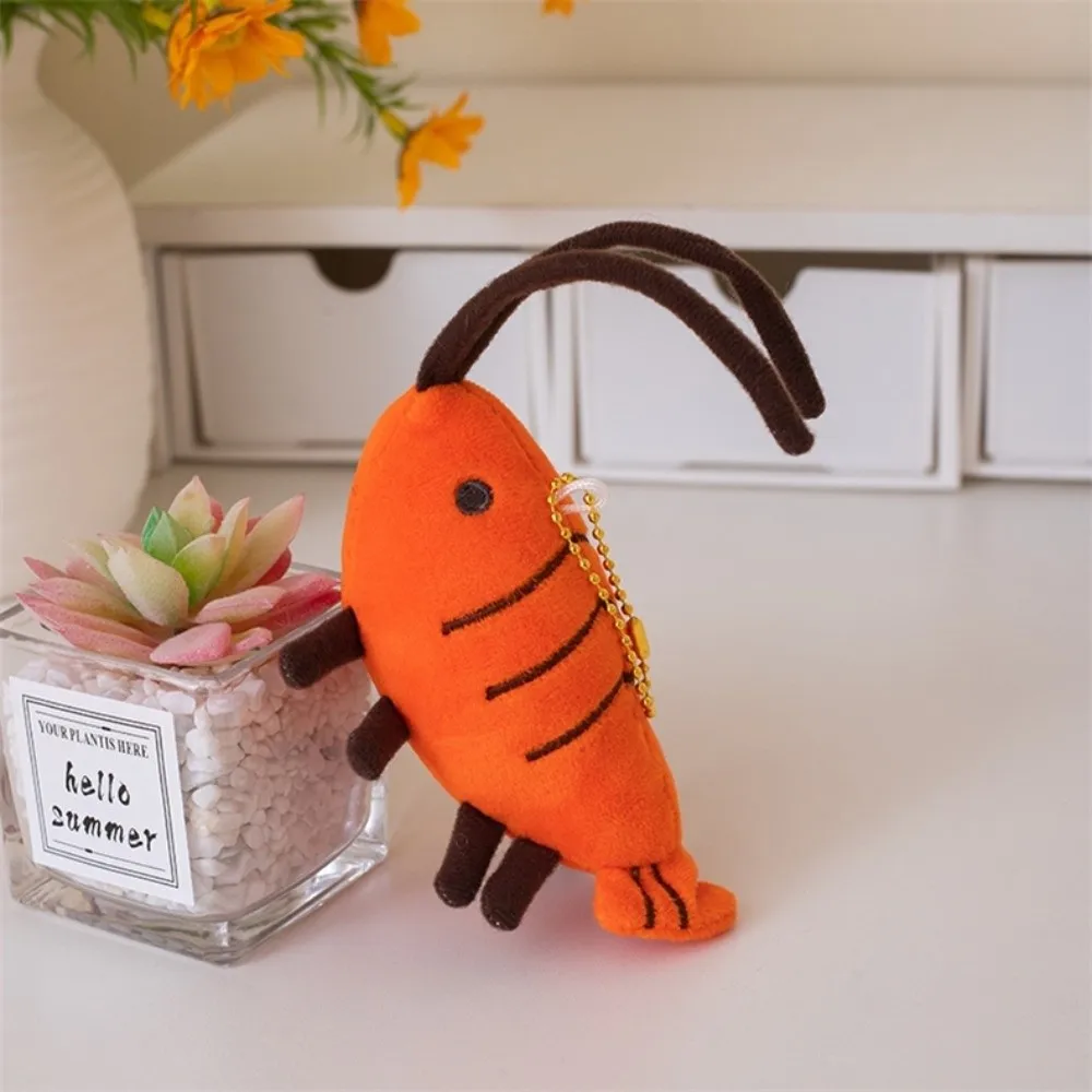 

Lovely Stuffed Lobster Plush Pendant Funny Design Animal Shrimp Plush Toy Pendant Cute Soft Shrimp Plush Doll Keychain Kid Boys