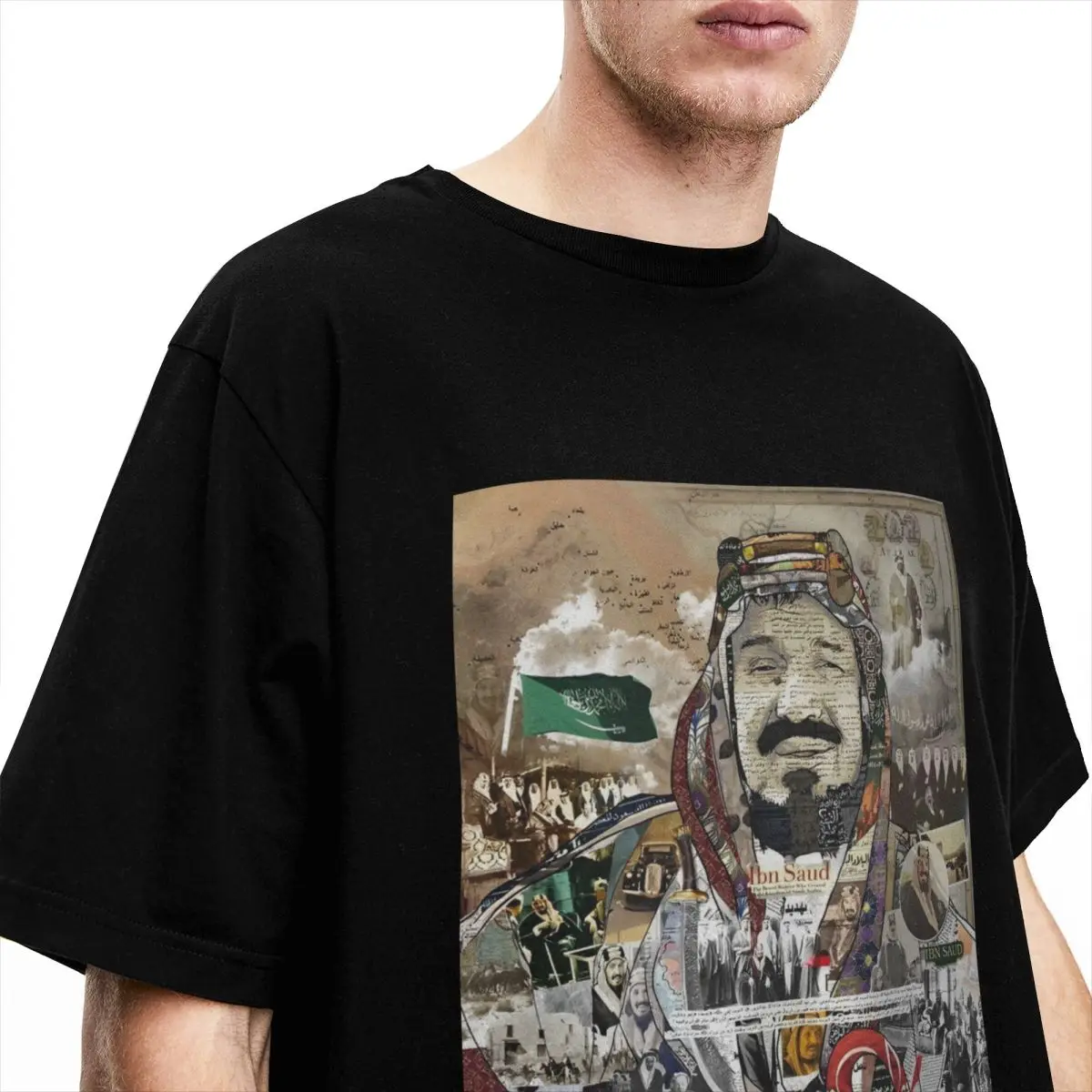 Saudi T-Shirt Men King Y2K Retro 100 Cotton T-Shirts Summer O Neck Trending Tees Hot Sale Oversized Clothing