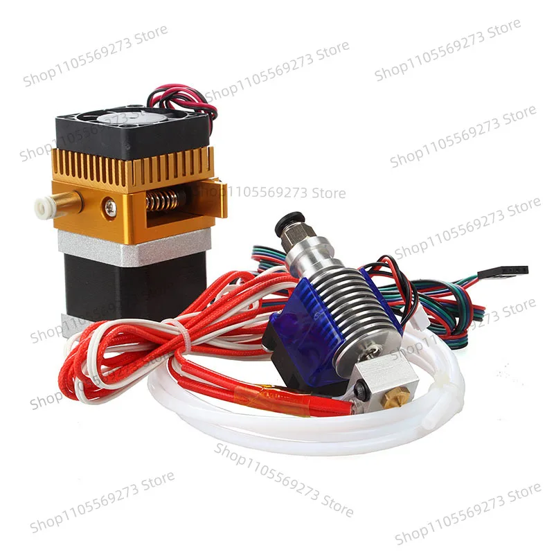3D Printer MK8 Remote Extruder Print Head Kit, Compatible with E3D V6 Hotend, with Feed Tube Fittings Accessories