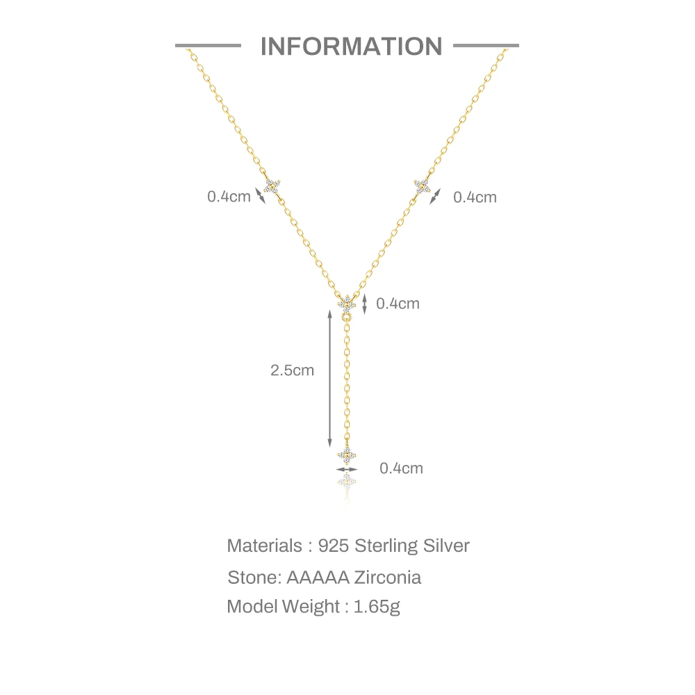 روكسي 925 فضة زهرة قلادة Y-شكل الترقوة سلسلة قلادة للمرأة هدايا مجوهرات الخطوبة