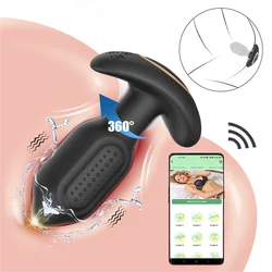 360 Rotasyon Butt Plug Vibratör App Kontrolü Anal Masaj Titreşimli Kablosuz Bluetooth Popo Seks Oyuncakları Erkekler Kadınlar için Yetişkin Ürün