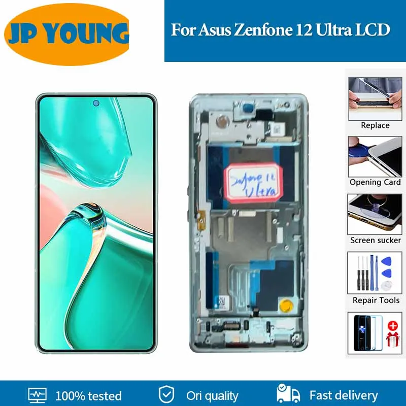 

6.78" AMOLED For Asus Zenfone 12 Ultra LCD Display AI2501, AI2501H, I2501C, AI2501B Touch Screen For Zenfone 12Ultra LCD Replace