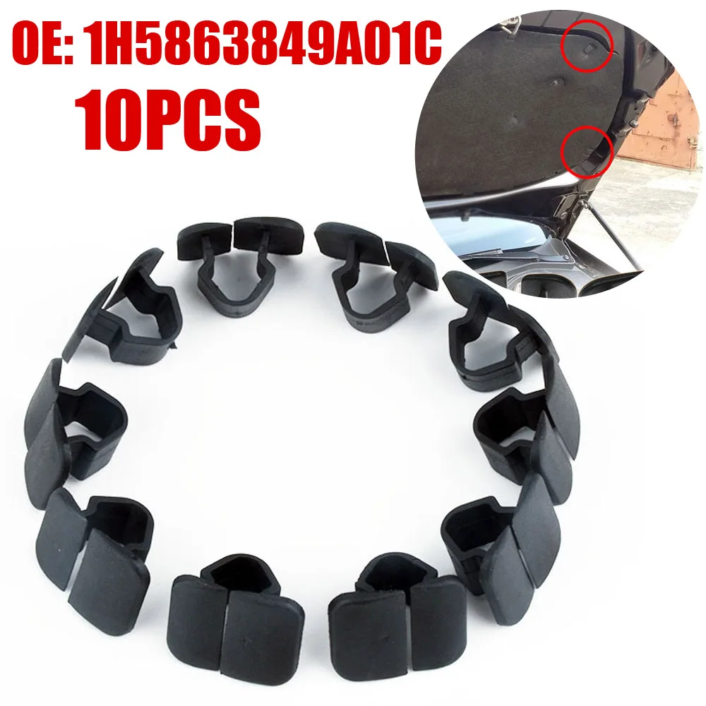 

10pcs Car Hood Bonnet Insulation Clips Rivet Retainer 1H5863849A01C for VW Polo Tiguan Passat B5 B6 SEAT Leon 2 Skoda Octavia 2