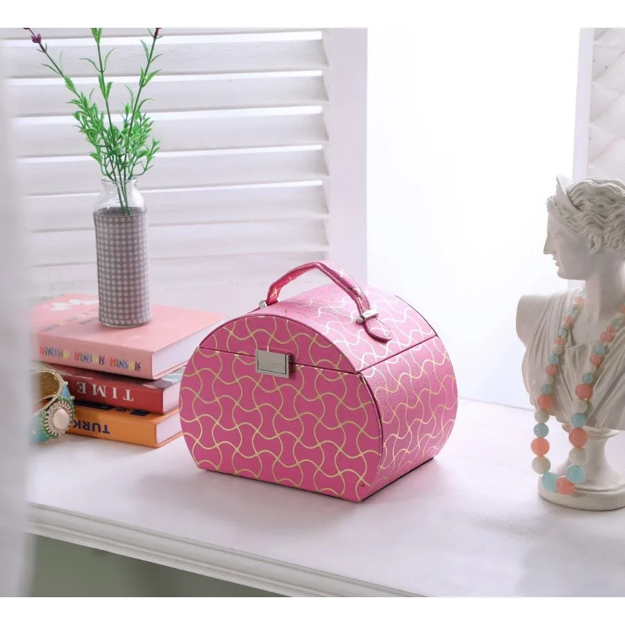 

8.8 Long Travel Jewelry Organizer Case Hot Pink