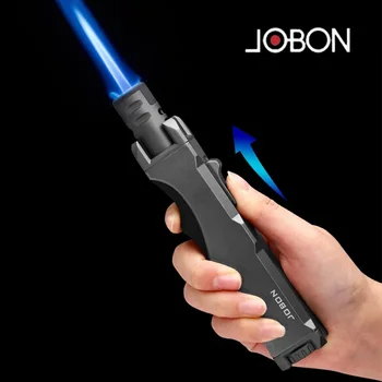 JOBON 메탈 야외 방풍 터빈 토치, 강력한 화력, 블루 플레임, 스트레이트 부탄 가스 라이터, 가스 주방 바베큐 용접, 신제품