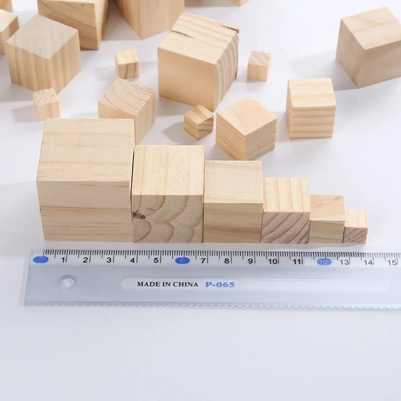 3cm/4cm/5cm Wood DIY Crafts Wooden Cube Unleash Your Creativity with Our Handcrafted Square Blocks