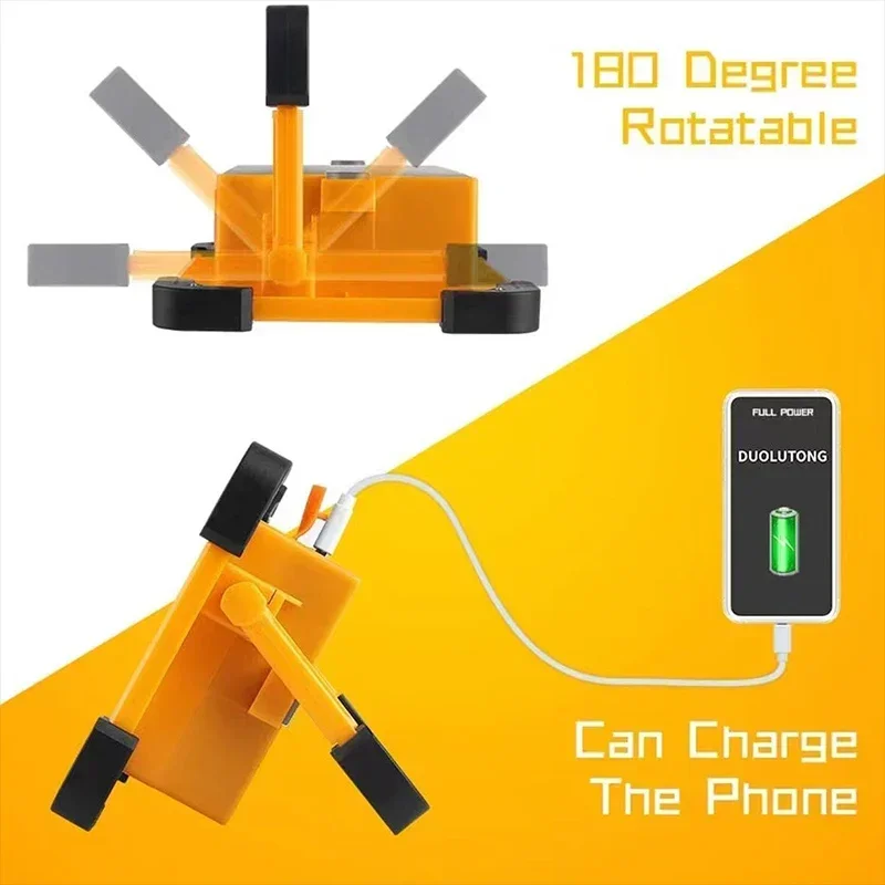 Lanterna da campeggio ricaricabile solare Lampada da tenda a LED ad alta potenza Potente torcia magnetica Lampada di emergenza per riparazione
