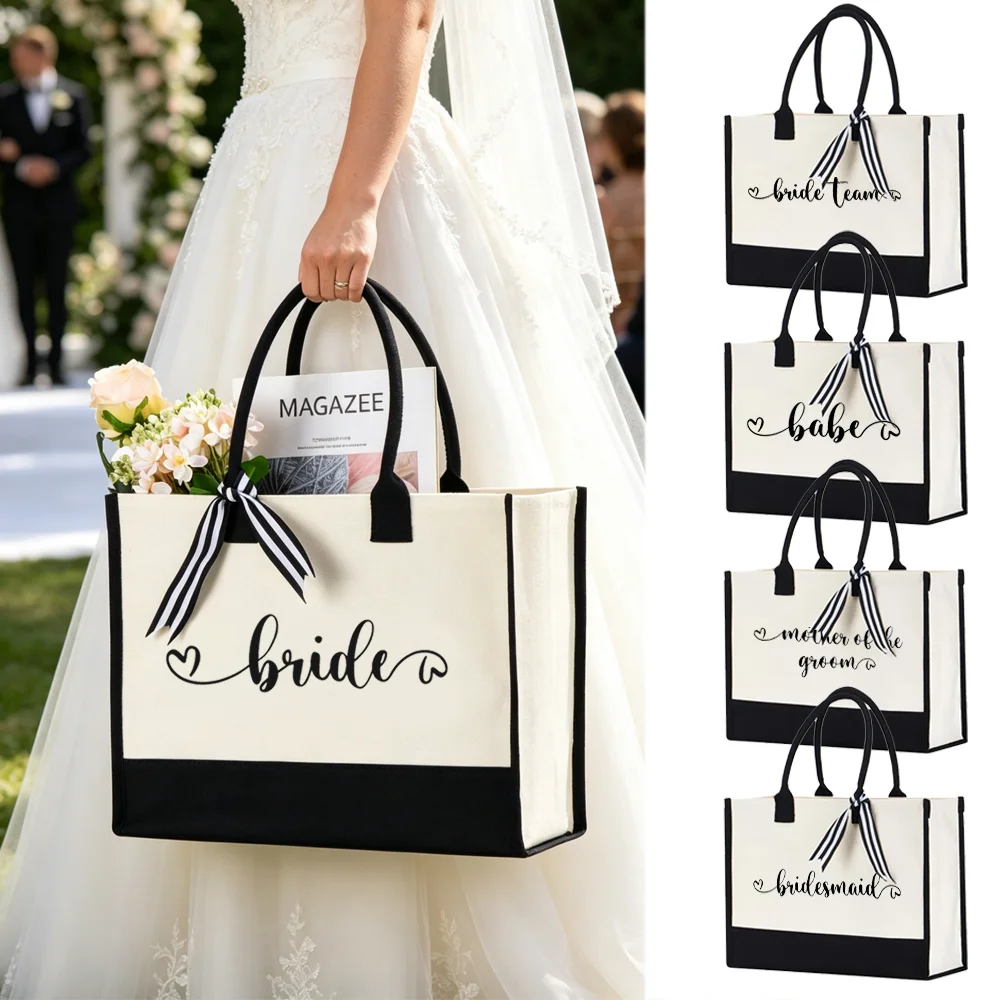 

Canvas Tote Bag, Wedding Bachelorette Bride Gifts Shoulder Bag， Future Mrs, Engagement, Bachelorette Party Gift ，Bridal shower