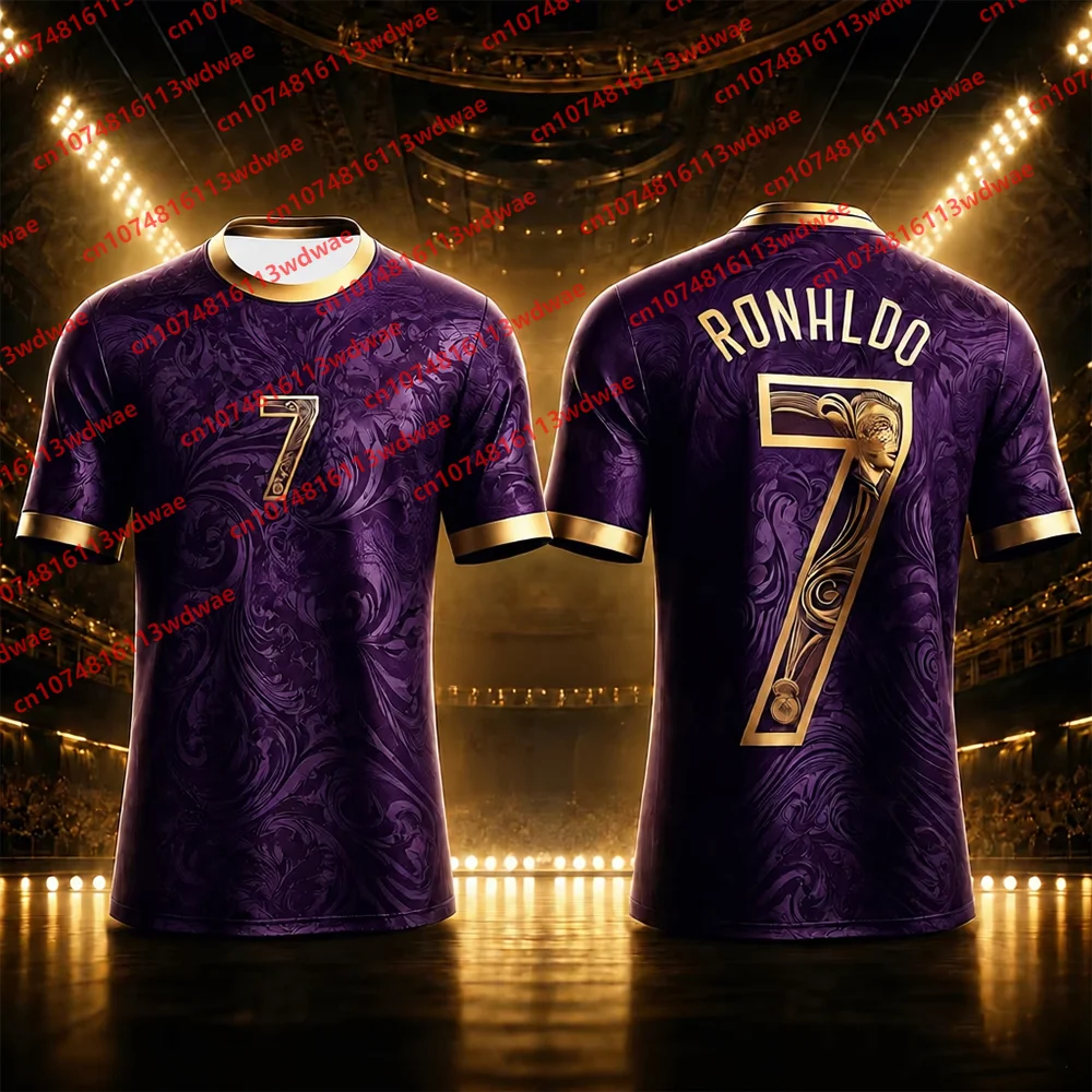 New Hot-Selling Cristiano Ronaldo Fan Commemorative Sports Jersey Quick-Dry Kids T-Shirt Applicable Football Matches Tracksuit