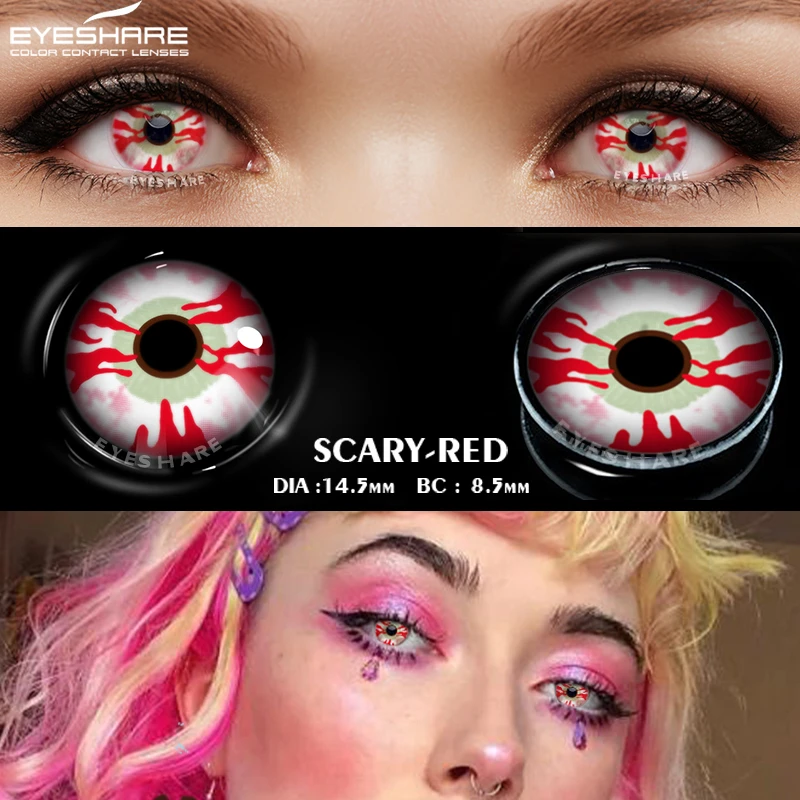 EYESHARE 1pair Color Contact Lenses New Cosplay Colored Contact Lens Eye Blue White Color Lens Yearly Use Beauty Makeup for Eyes