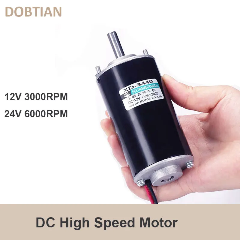 XD-3440 12V 24V 50W DC high speed motor can adjust speed CW CCW high torque suitable for mower micro motor