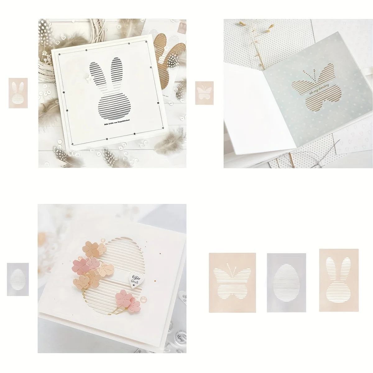 2026 Neuankömmling Osterhase Schmetterling Ei Metall-Stanzformen für DIY Scrapbooking, Kartenherstellung, Schablonen, Fotoalben