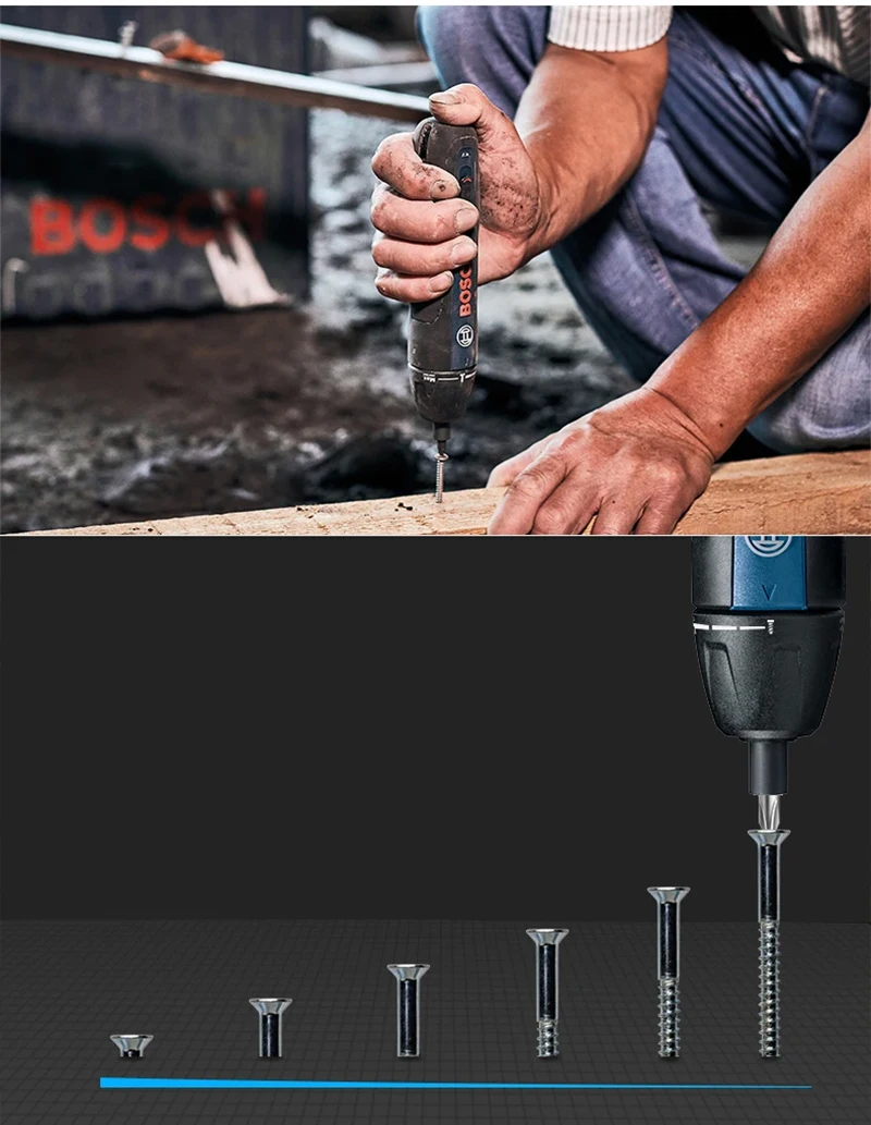 Imagem -04 - Chave de Fenda Elétrica Bosch go Mini Broca Manual sem Fio 3.6v Li-ion Power Screw Drill Machine Chave de Fenda Profissional para Madeira