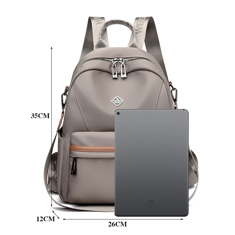 Fashion Backpack Women Waterproof Oxford Daypack Female Shoulder Bag Multifunctional School Bag Lightweight Travel Knapsack
