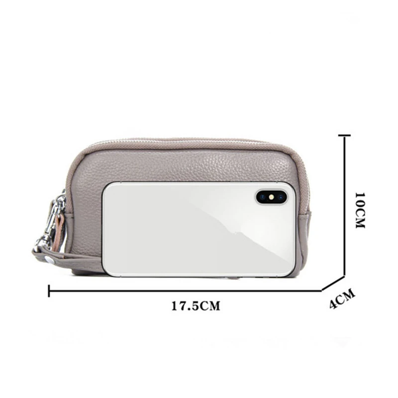 2023 Fashion Women Long Wallets Genuine Leather Simple Zipper Large Capacity Female Coin Purses Card Holder Money Bag