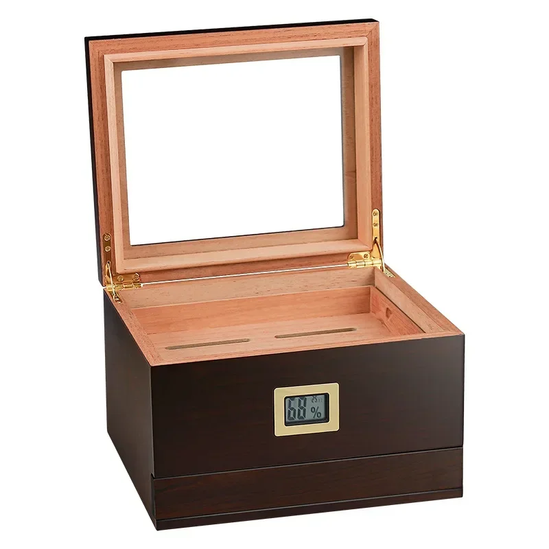 Humidor Cedar Wood Cigar Storage Case Box Multi-Layer Drawer Large Capacity Storage Box with Hygrometer Cigar Accessories Luxury