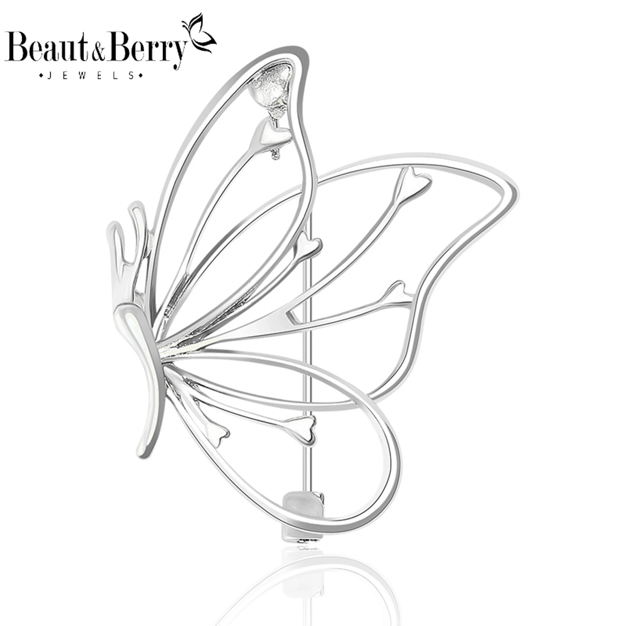 

Beaut&Berry Classic Hollow Butterfly Brooches for Women Unisex Insect Pins Friends Party Gifts Banquet Jewellery Accessories